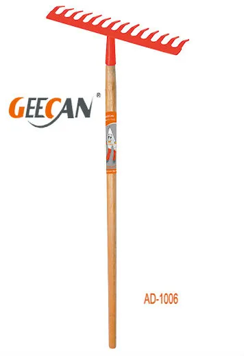 wooden handle 14teeth garden rake