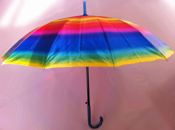 21'' 12K satin fabric rainbow umbrella