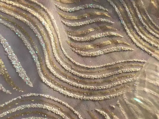 glitter colorful sequin embroidery fabric