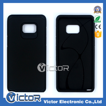 5.7 inch black color TPU case for samsung note 7 phone accessories, high quality wholesale 2 in 1 phone case for samsung note 7