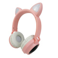 headset cat ear LED bluetooth brilhante