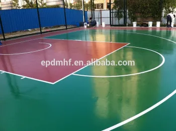 SI-PU elastic flooring for badminton court, tennis court, basketball court