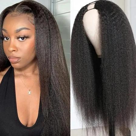Kinky Straight U Part Human Hair Wig