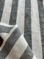 Coton en lin Stripe teinte en fil en noir et blanc couleur