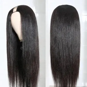 Natural Straight  U Part Brazilian 100% Human Hair Wigs For Black Women Wholesale Raw Indian Virgin Wig
