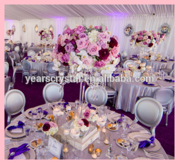 Unique design crystal candelabra with flower bowl for event
