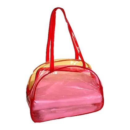 0.30mm Clear Pvc Bags , Flocking Makeup Bag For Travel / Home