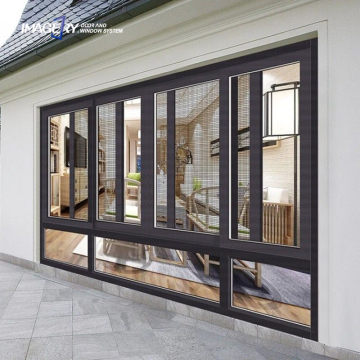 Chinese Style Aluminum Sliding Window Tempered Glass for Home & Commercial Use
