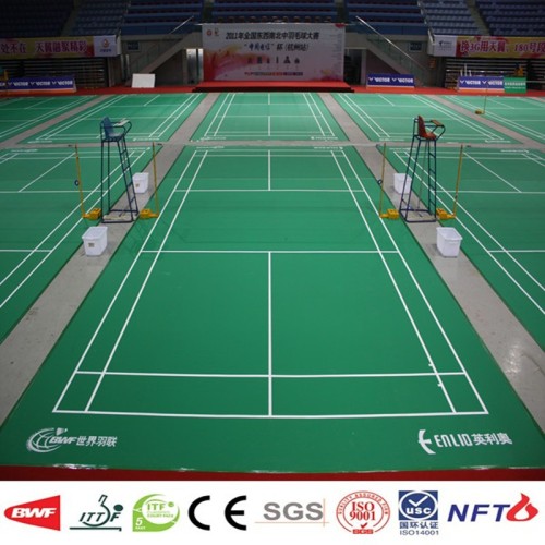 Enlio PVC badminton court sports floor with BWF