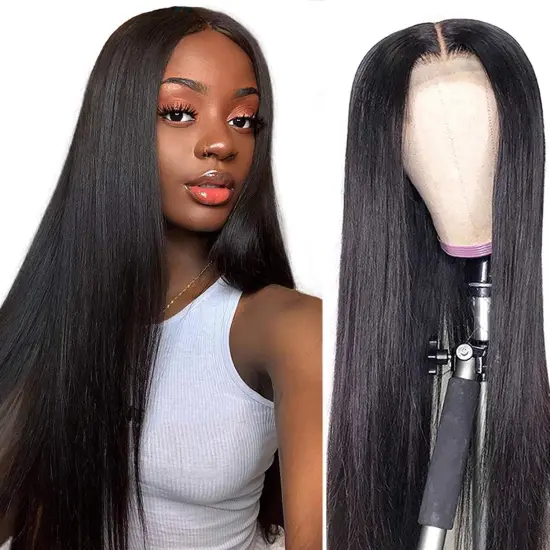 High Quality Raw Cambodian Hair Swiss Lace Wig For Black Women 100% Brazilian Virgin Cuticle Aligned Lace Front Human Hair Wig