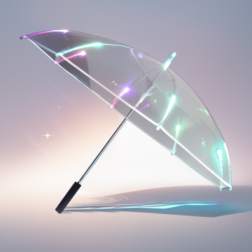 Wholesale 23-Inch Transparent PVC LED Umbrella with 8 Ribs and Folding Function