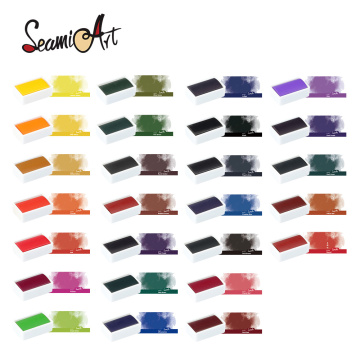 Professional Solid Watercolor Full Pan Single Color Block