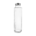 زجاجة زجاجية سداسية صافية 300 مل مع غطاء الألومنيوم