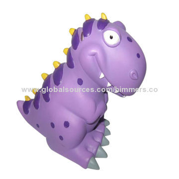 Customized promotional plastic logo free novelty dinosaur money box