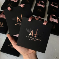 Custom Small Wedding Black Gold Gift Paper Bags