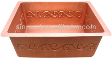 Rectangle copper bar sink with pattern