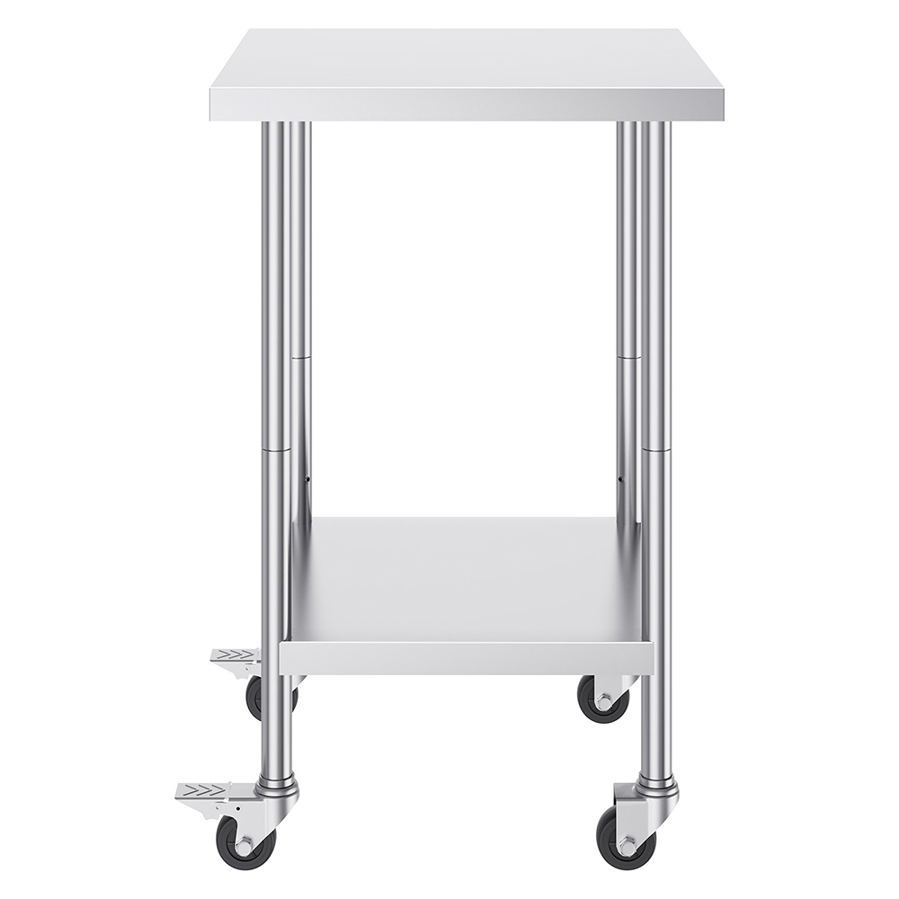 Kitchen stainless steel tables with wheels (4)
