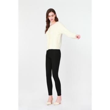 Buttoned Knitted Wool Long-sleeeved Sweater