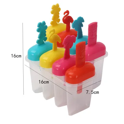Cartoon Plastic Reusable 4 Grid Ice Mold