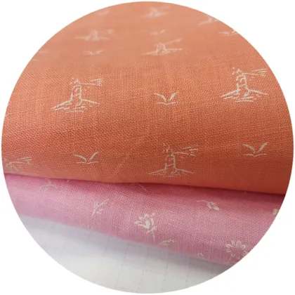 Linen Printed Fabric for Dresses, Bags, and Home Textiles