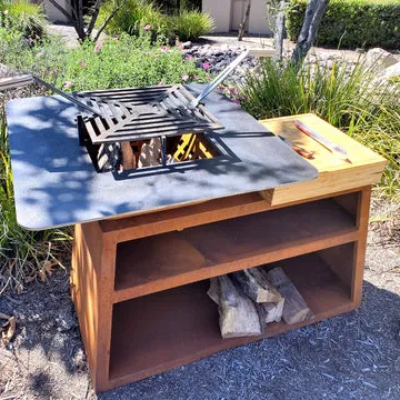 Commercial Grade Corten Steel Fire Pit with BBQ Grill: The Perfect Outdoor Cooking Solution