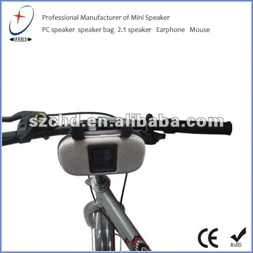 Portable bicycle speaker bag with solar panel for mp3 player
