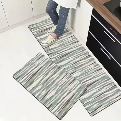 Washable 2 Piece Kitchen Rug and Mat Set - Non-Slip Kitchen Floor Mats
