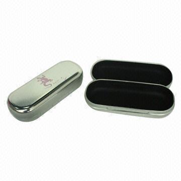 Tin Glasses Case, Flocking Inside of Case/Customized Designs/Logos Accepted, OEM Orders Welcomed