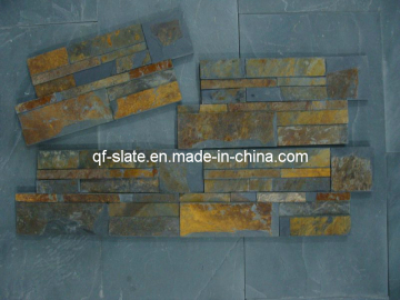 Natural Multicolor S" Shape Wall Slate Panel Stone Cladding