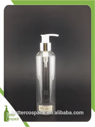 280ml PET shampoo bottle clear plastic lotion pump bottle