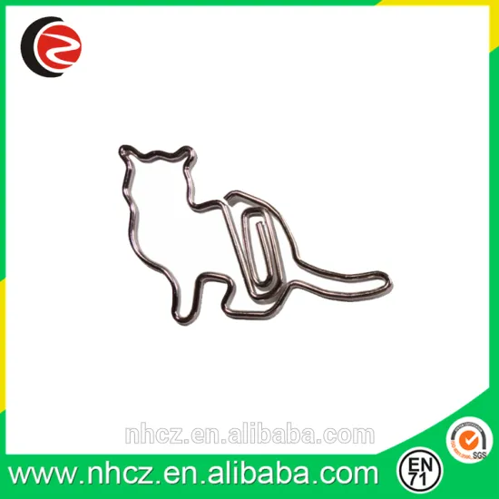 Silver Cat Paper Clips Cat Shaped Paper Clips