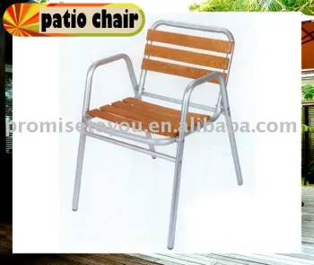 wooden slat chair with alumimun frame
