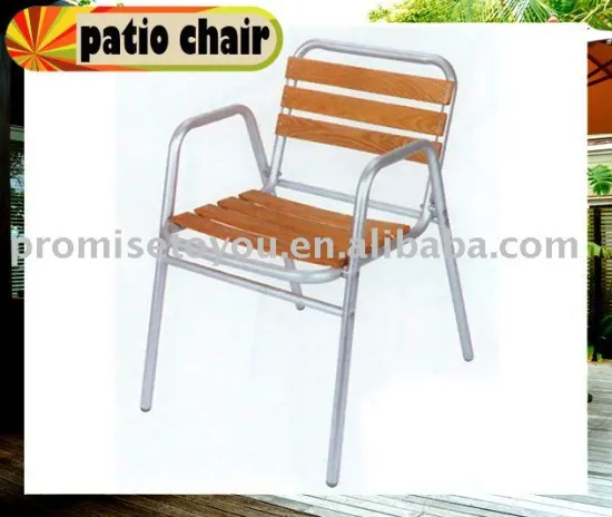 wooden slat chair with alumimun frame