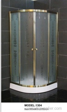 Electroplating Brassy Shower Enclosure 