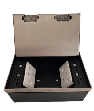 iGERCN 2-Gang Power Socket with USB Port - Stainless Steel Floor Outlet