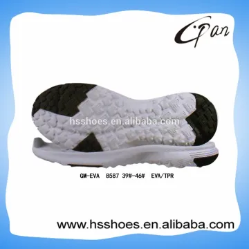 Black and white eva+tpr shoe soles for sale