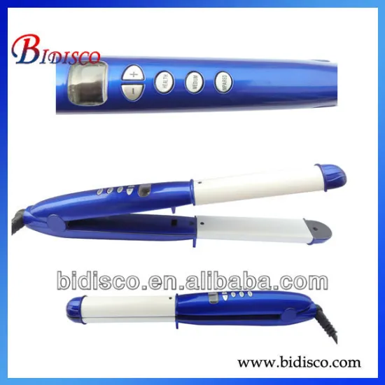 2014 hot LCD dual use ceramic ultrasonic hair iron cold with comb