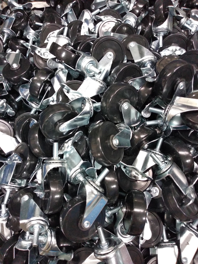 3 inch PVC Thread Stem Caster Wheels with Side Lock Brake