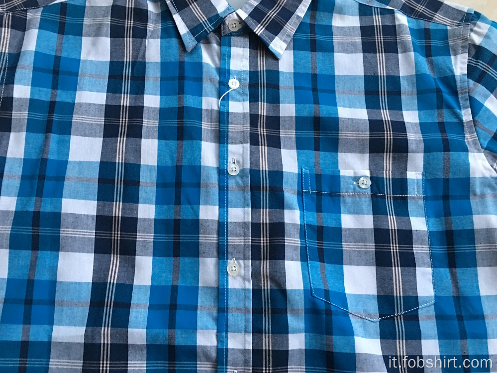 Camicia uomo manica corta a quadri