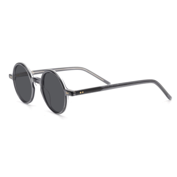 Wholesale Oval Round Acetate Sunglasses | Gold Accent AS095