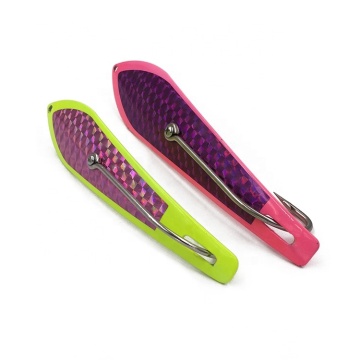 Sendok lure stainless steel dengan hook - 6 ukuran, lukisan warna tunggal, umpan fishing gaya pita