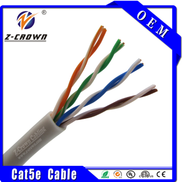 utp cat5e cable network 24awg 4P 0.50mm solid Copper cable 305m cat 5e cable