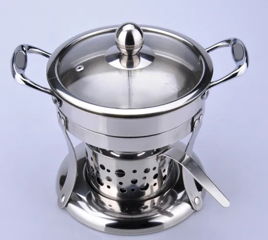 Stainless Steel Hot Pot With Alcohol Stove
