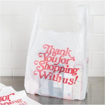 Custom Printing Biodegradable LDPE T-Shirt Vest Carrier Handle Shopping Bag