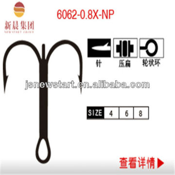 Manufacturer ( 6062-0.8X-NP) high carbon steel triangular teeth fishing hook