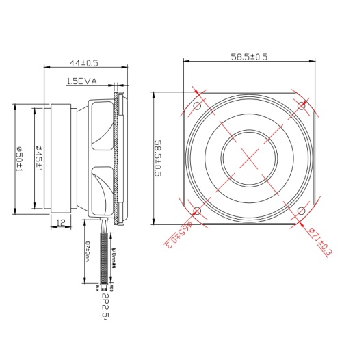 2 inch 4 ohm 10w full range speaker