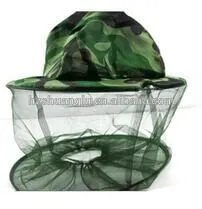 Hot sale Green color polyester mesh head mosquito net hat