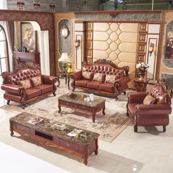 Luxury Carving Wood Sofa Set for Royal Arabic Living Room