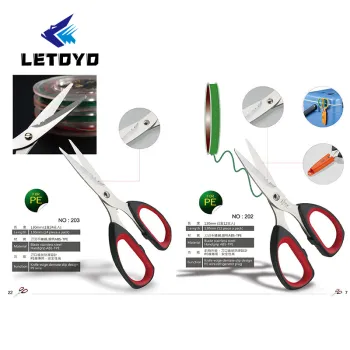 Colorful Plastic Folding Safety Pocket Fishing Scissors with Snap Hook