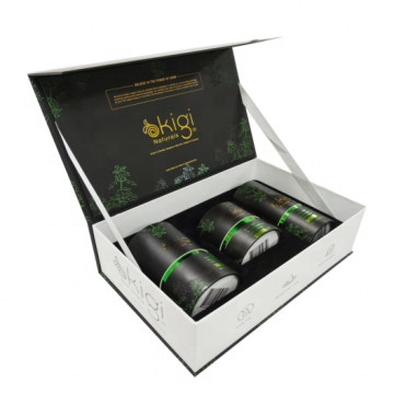 Paperboard magnets paper gift box with flocking tray